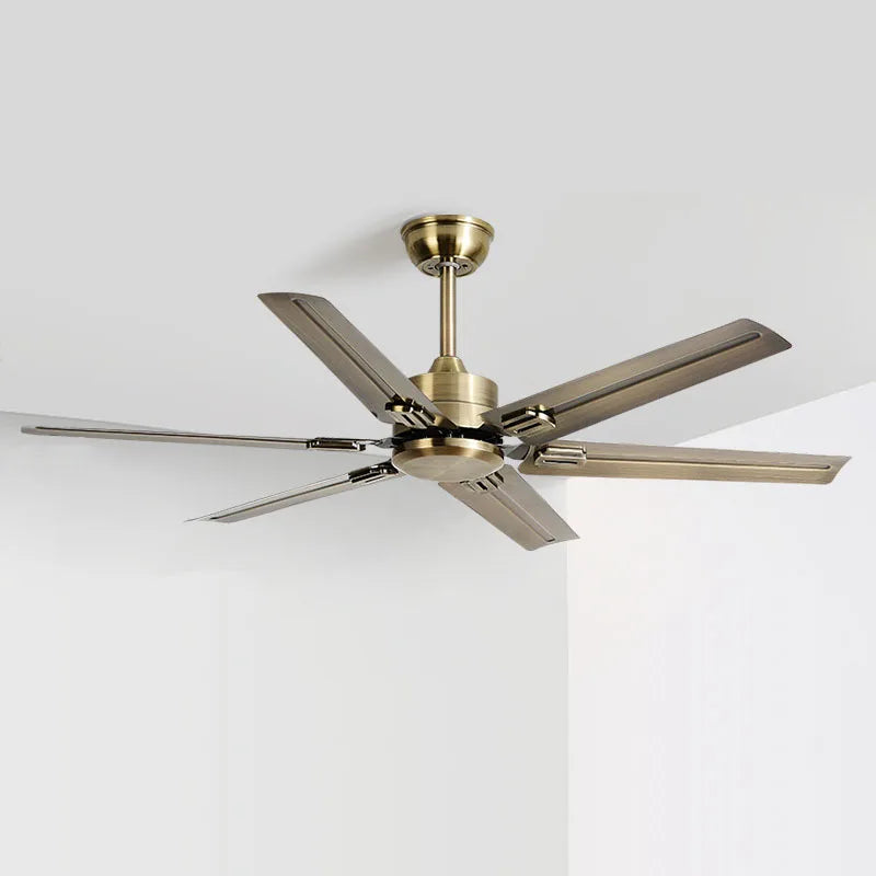 DecorBites™ Large 6-Blade Stainless Steel Ceiling Fan for Living Room, Bedroom, Office Decorbites