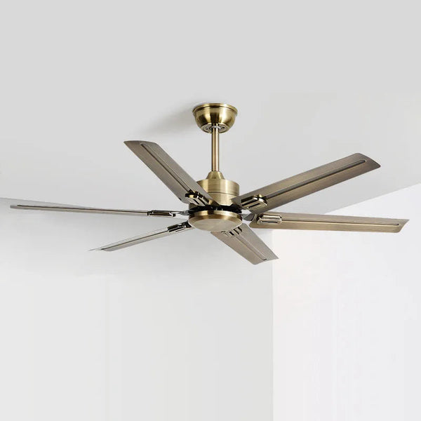 DecorBites™ Large 6-Blade Stainless Steel Ceiling Fan for Living Room, Bedroom, Office Decorbites