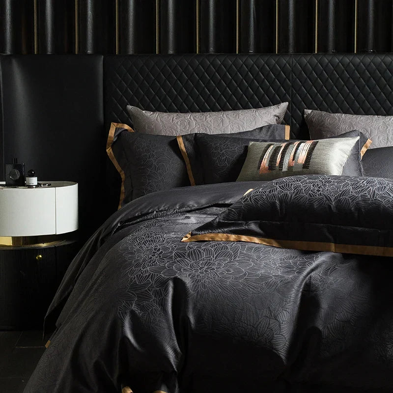 Dark Grey Cotton Bedding Set