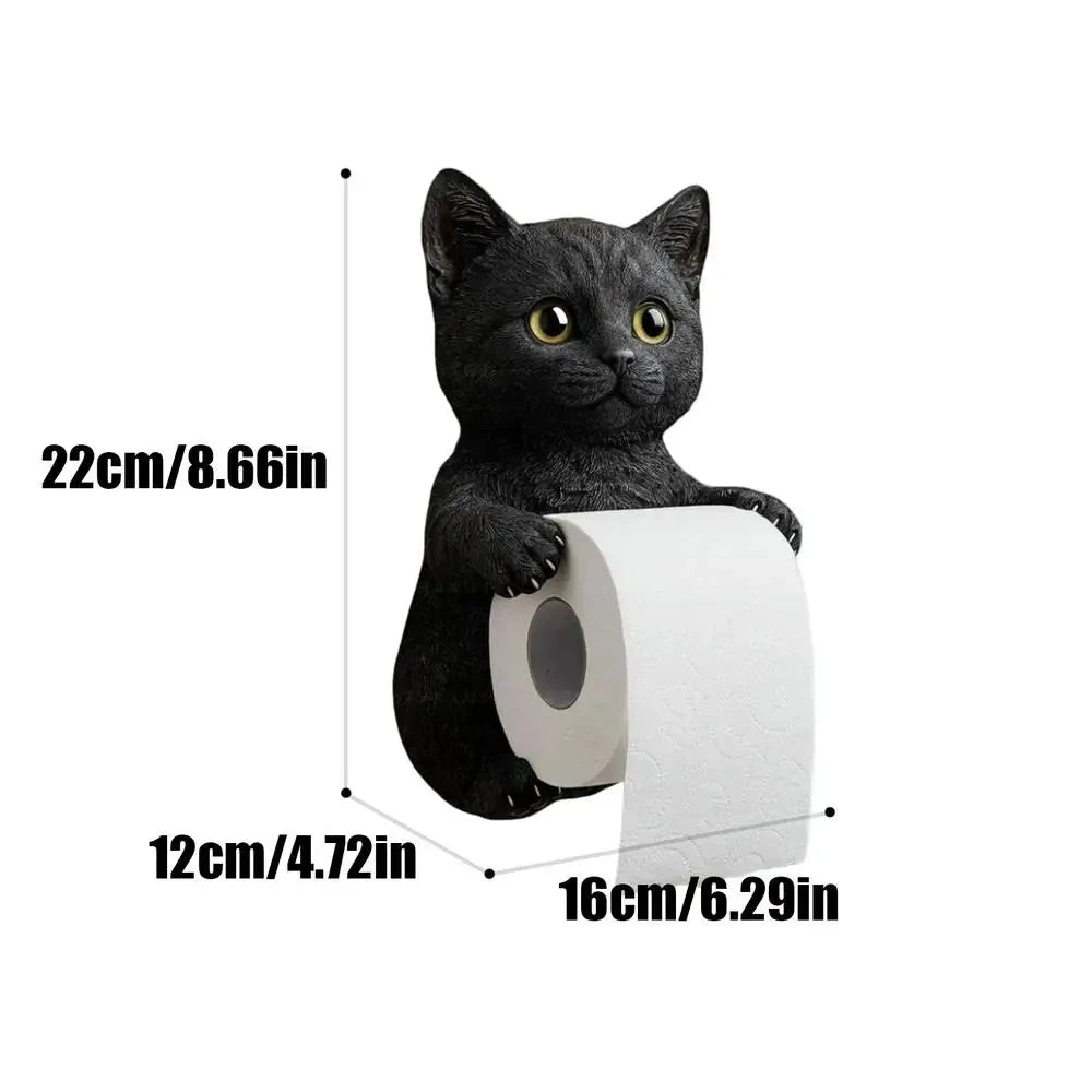 Cat Toilet Paper Holder Cat Toilet Roll Holder Wall Mounted Roll Rack Cute Dispenser for Dorm Home RV Restroom Travel Kitchen DSers Fulfillment