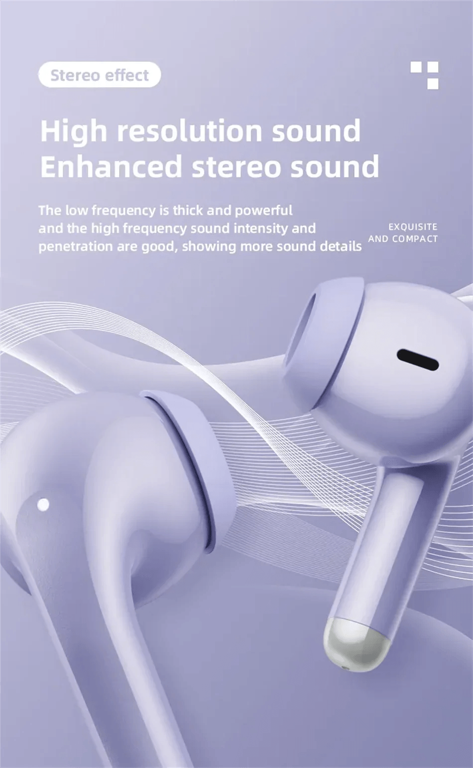 Lenovo LP40 Pro TWS Bluetooth 5.4 Wireless Headphones HiFi Stereo Earphones Gaming Sports Touch Control HD Call With Mic Earbuds