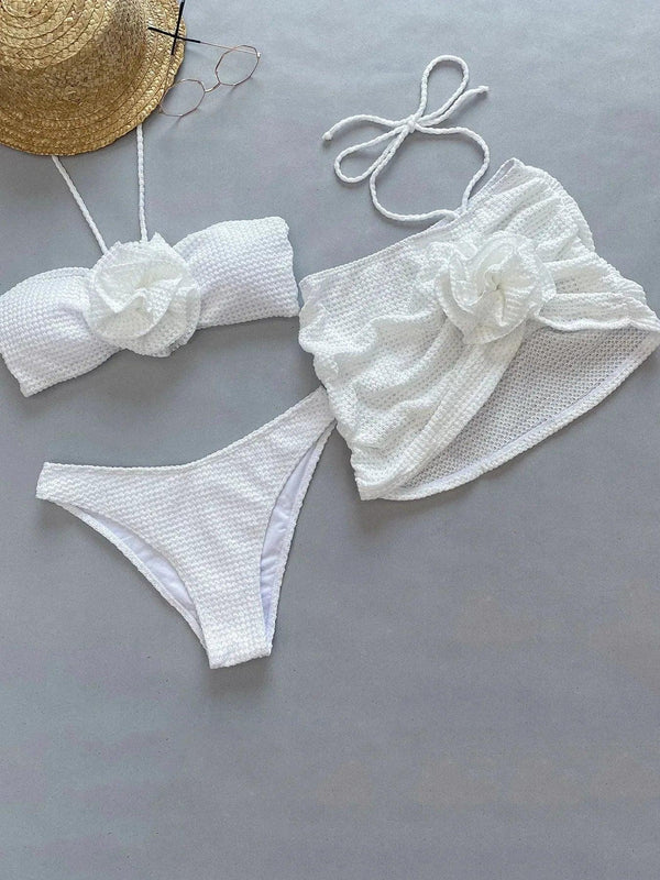 Sexy Crochet Mesh Three Piece swimsuit set - Gifts for You 'n Me