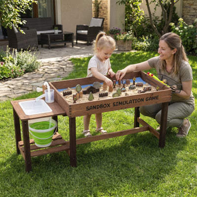 Sensory Table with Water Pump & Sink and 33 Sand Toys for Toddlers