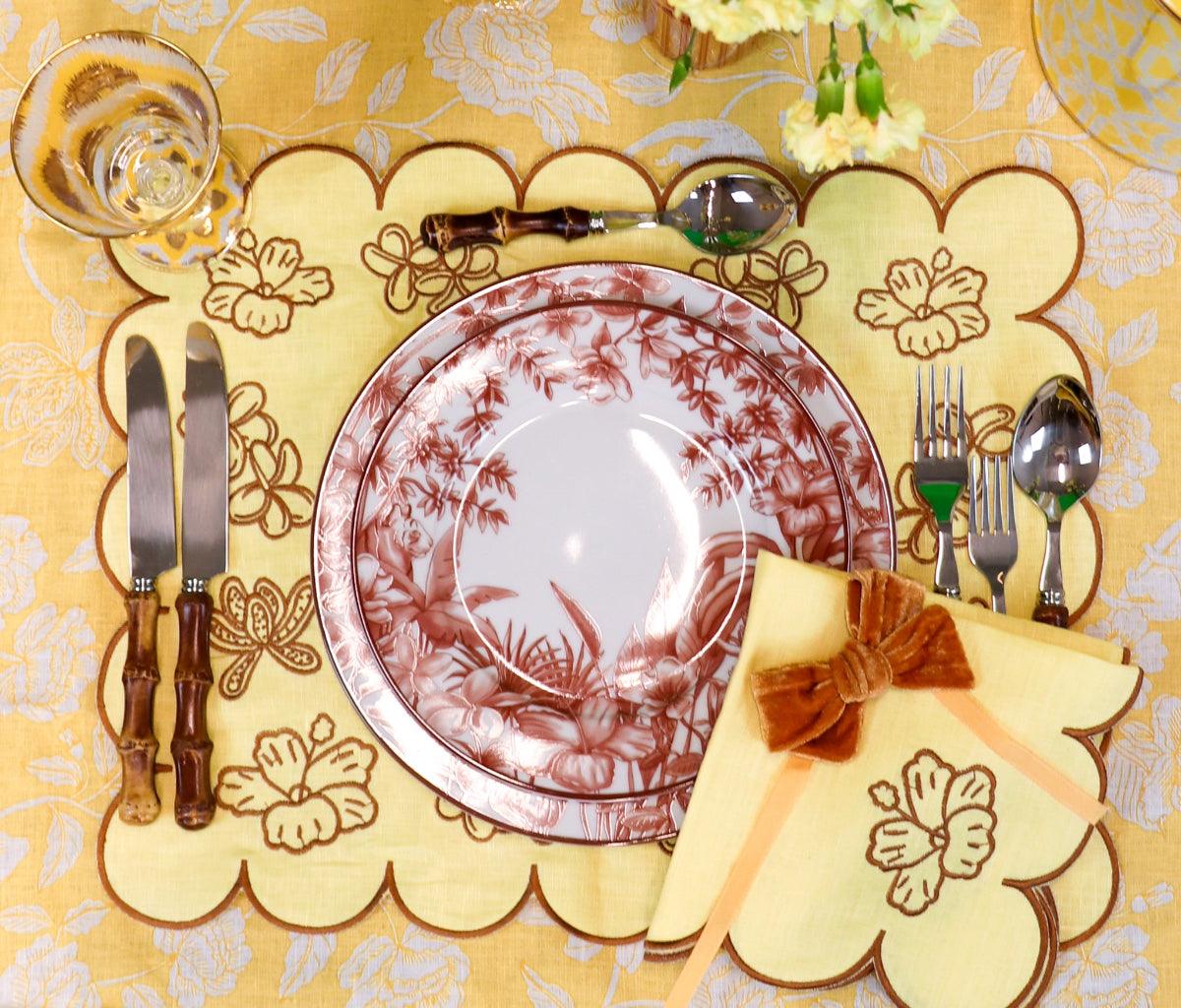 Sepia Estate Porcelain Dinner Plates – Set of 4 (+1 Bonus Plate)