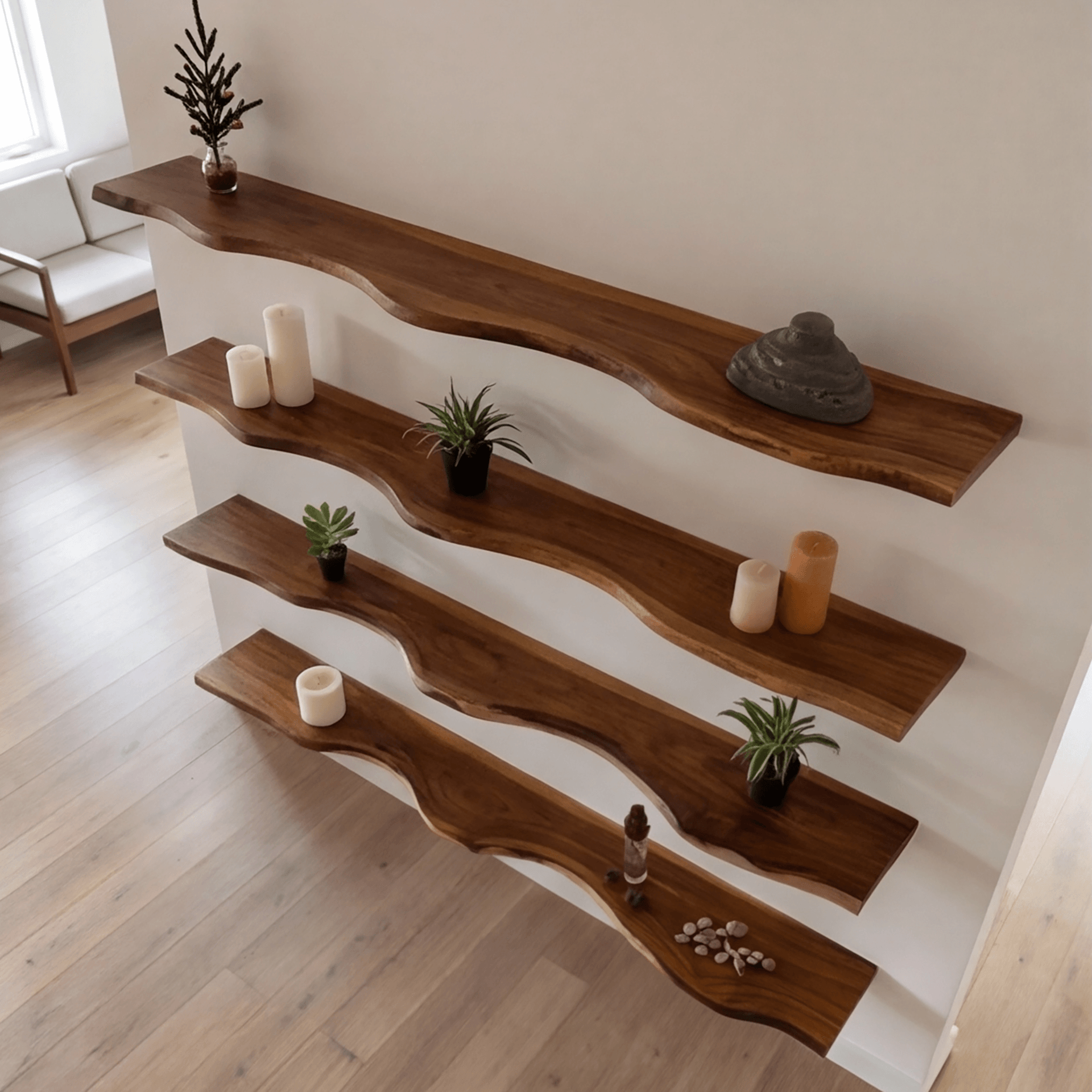 Seralon Live Edge Solid Wood Floating Shelf SPA843945