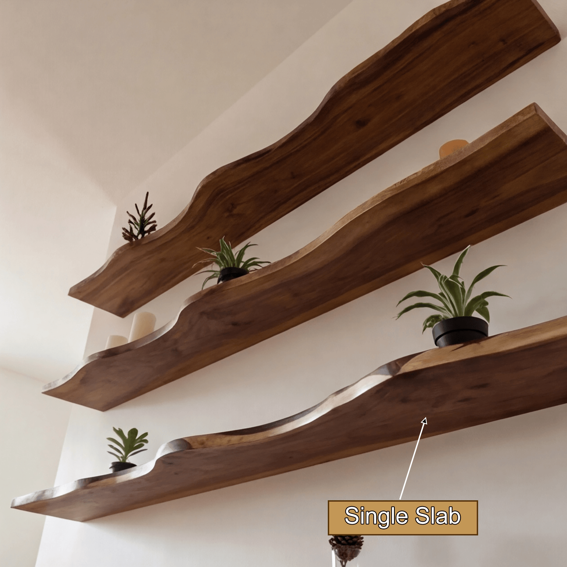 Seralon Live Edge Solid Wood Floating Shelf SPA843945
