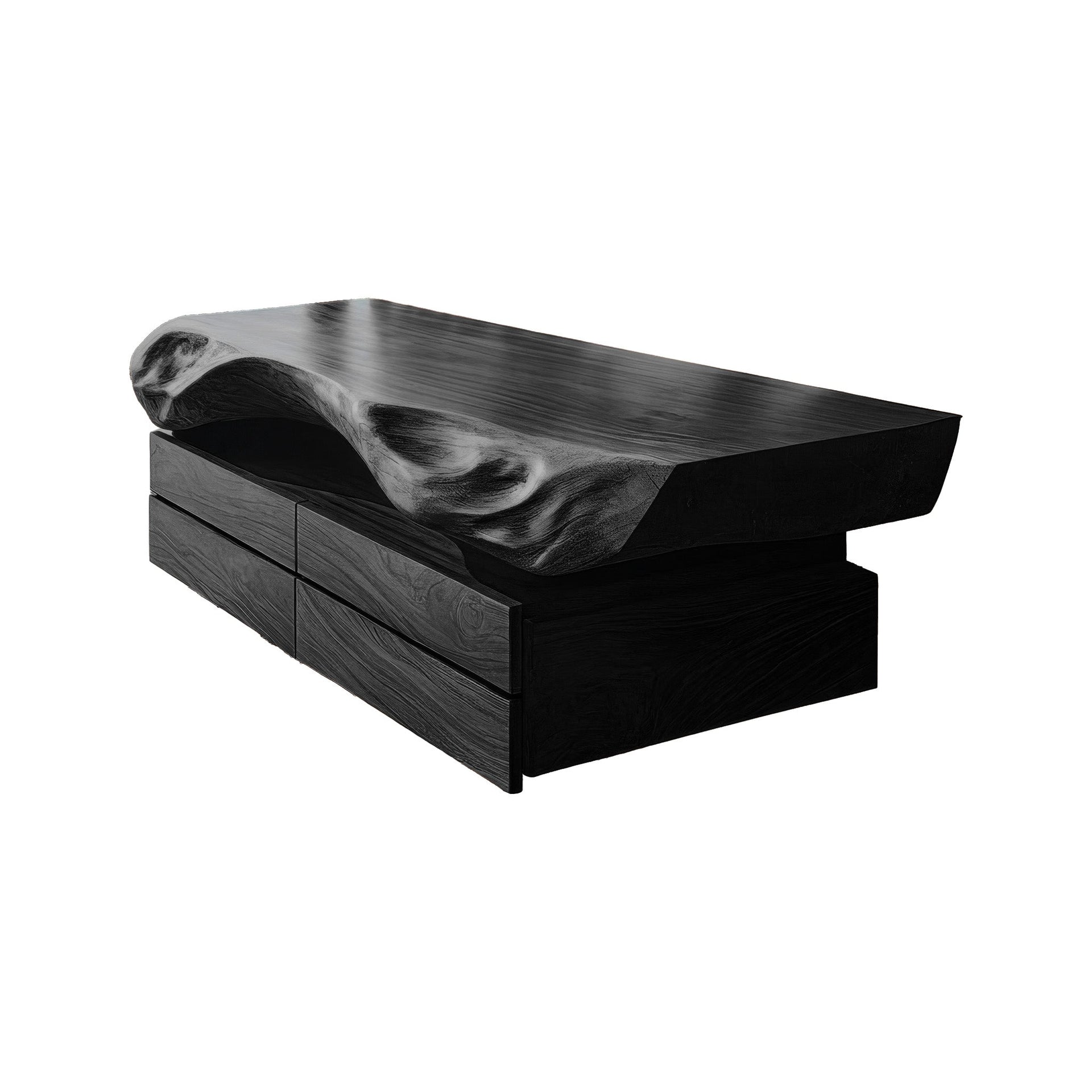 Seravik Live Edge Solid Wood Floating Bathroom Vanity with Drawers