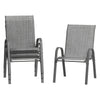 Set Of 4 Patio Dining Chairs, Stackable Outdoor All-Weather Aluminum Frame Chairs With Backrest For Indoor, Lawn, Deck, Poolside, Porch Furniture