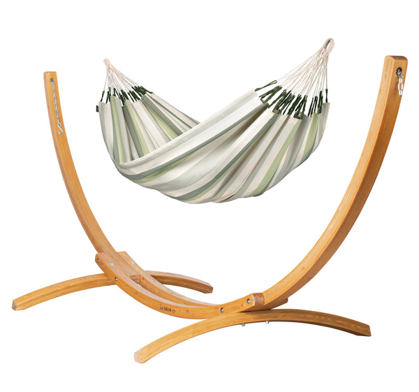 Elipso Outdoor Cedar - Weather-Resistant Double Hammock with FSC® certified Larch Stand