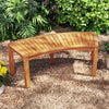 Set of 1 Outdoor Bench Acacia Wood Curved Garden Bench 2-Person