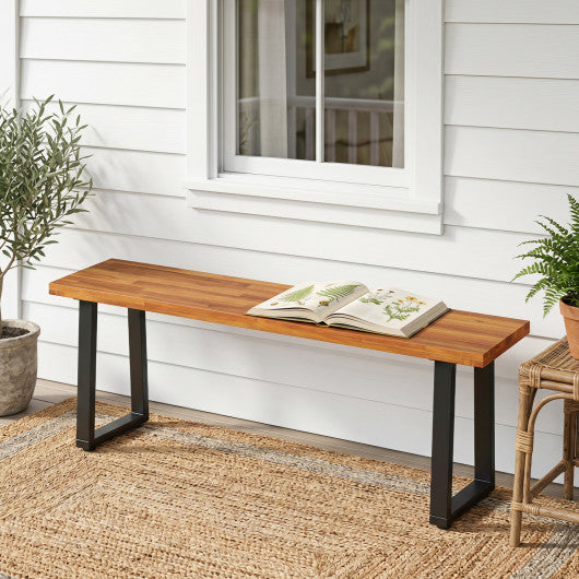 Set of 1 Wood Patio Bench 47.5