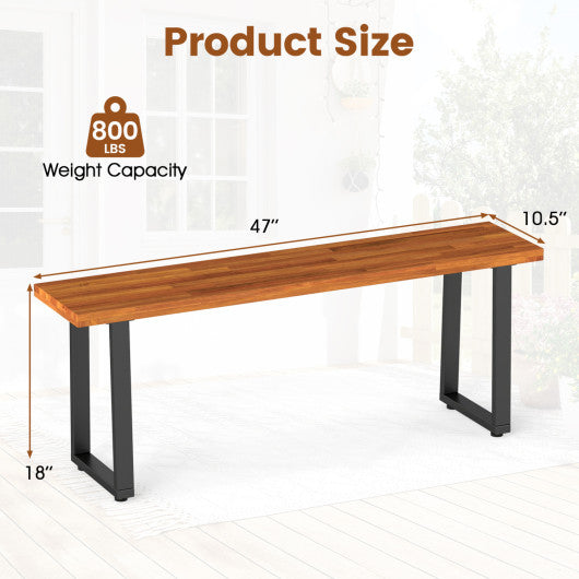 Set of 1 Wood Patio Bench 47.5