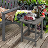 Set of 2 14 Inch Square Weather-Resistant Adirondack Side Table-Gray