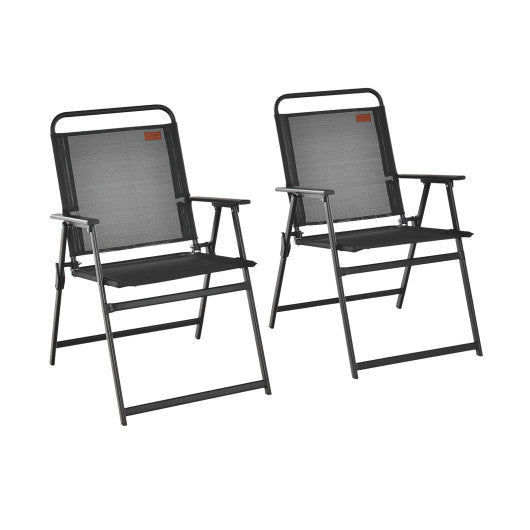 Set of 2/4/6 Outdoor Folding Chairs with Breathable Seat-Set of 6