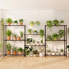 Set of 2 4-Tier Metal Storage Shelving Unit with V-Shaped Wire Rack-Black