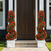 Set of 2 Artificial Spiral Topiary Trees with Sun Protection and Ground Spikes-Red