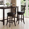 Set of 2 Bar Stools Swivel Bar Chairs with Hollowed Backrest and Footrest-26 inches