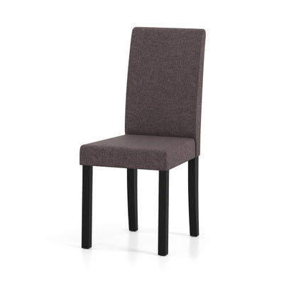 Set of 2 Dining Chair Mid-Century Modern Fabric Upholstered Parson Chairs-Brown
