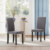 Set of 2 Dining Chair Mid-Century Modern Fabric Upholstered Parson Chairs-Dark Gray