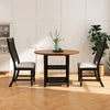 Set of 2 Dining Chairs Kitchen Side Chair with Solid Wood Legs-Black