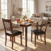 Set of 2 Dining Chair Fabric/Faux Leather Upholstered with Padded Seat-Walnut