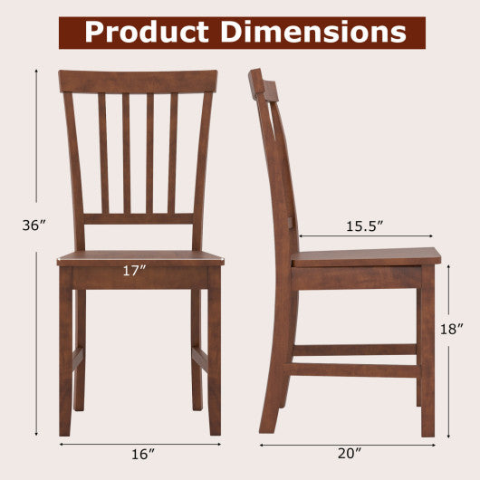 Set of 2 Dining Chairs with Solid Wooden Legs
