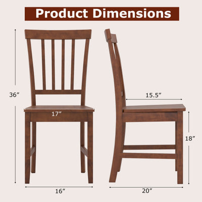 Set of 2 Dining Chairs with Solid Wooden Legs