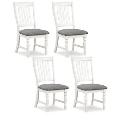 Set of 2 Dining Chairs Kitchen Side Chair with Solid Wood Legs-White