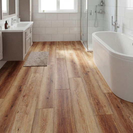 Set of 2 Floor Tile Vinyl Flooring Waterproof Vinyl Plank Flooring-Brown