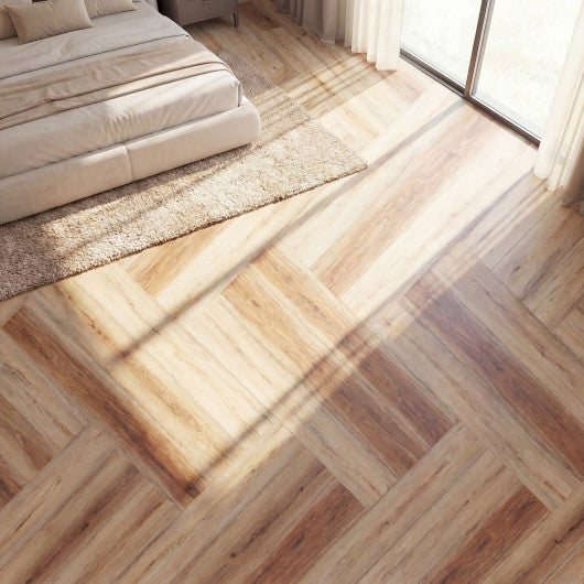 Set of 2 Floor Tile Vinyl Flooring Waterproof Vinyl Plank Flooring-Brown