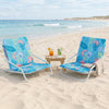 Set of 2 Folding Beach Chairs with Sponge Padded Seat for Camping-Color