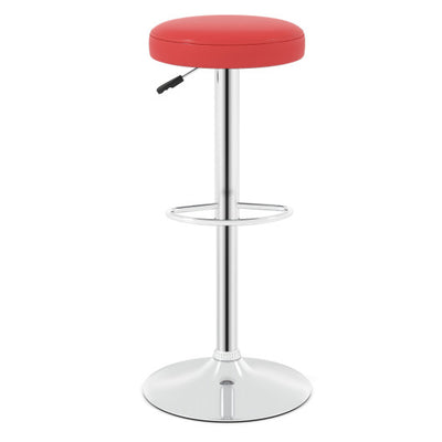 Set of 2 Height-adjustable Swivel Bar Stool with 360° Swivel bar stool-Red