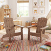Set of 2 Kid's Adirondack Chair with with High Backrest and Armrests-Brown