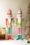Set of 2 Life-Size Standing Painted Metal Nutcrackers