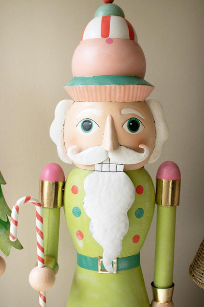 Set of 2 Life-Size Standing Painted Metal Nutcrackers