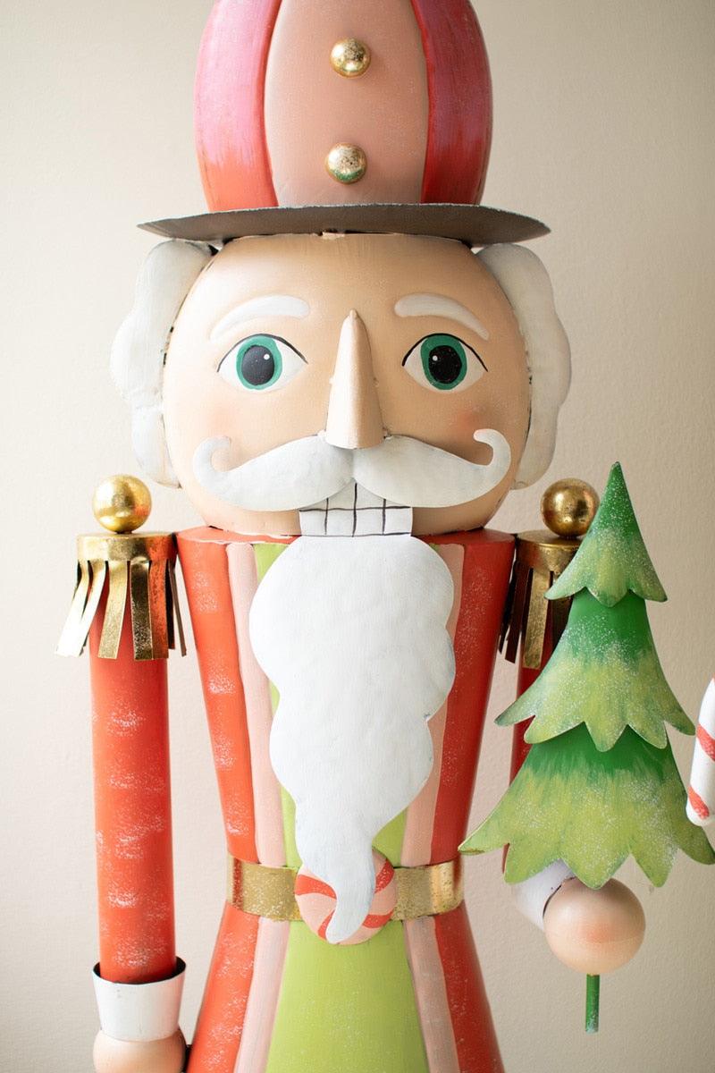 Set of 2 Life-Size Standing Painted Metal Nutcrackers Kalalou