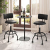 Set of 2 Modern Swivel Height Adjustable Bar Stool with Backrest-Black