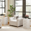 Set of 2 Nightstand with Charging Station End Table with 3 Storage Drawers Bedside Table for Bedroom-White
