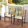 Set of 2 Patio Dining Chairs with Removable Padded Cushions-17 Inches