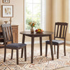 Set of 2 Rubber Wood Dining Room Chairs with Comfortable Backrest-Brown