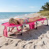 Set of 2 Tanning Chair Portable Chaise Lounge Chair with 4-Position Adjustable Backrest-Pink