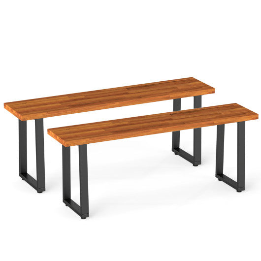 Set of 2 Wood Patio Bench 47.5