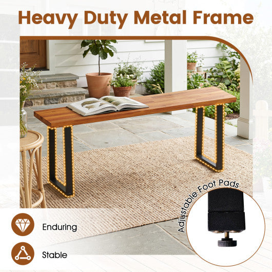 Set of 2 Wood Patio Bench 47.5