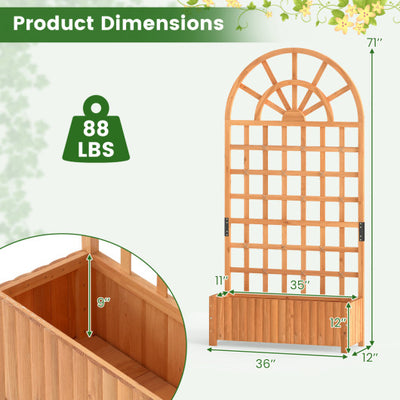 Set of 2 Wooden Raised Garden Bed with Trellis 71