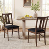 Set of 2 Wooden Upholstered Dining Chairs with High Curved Back-Walnut