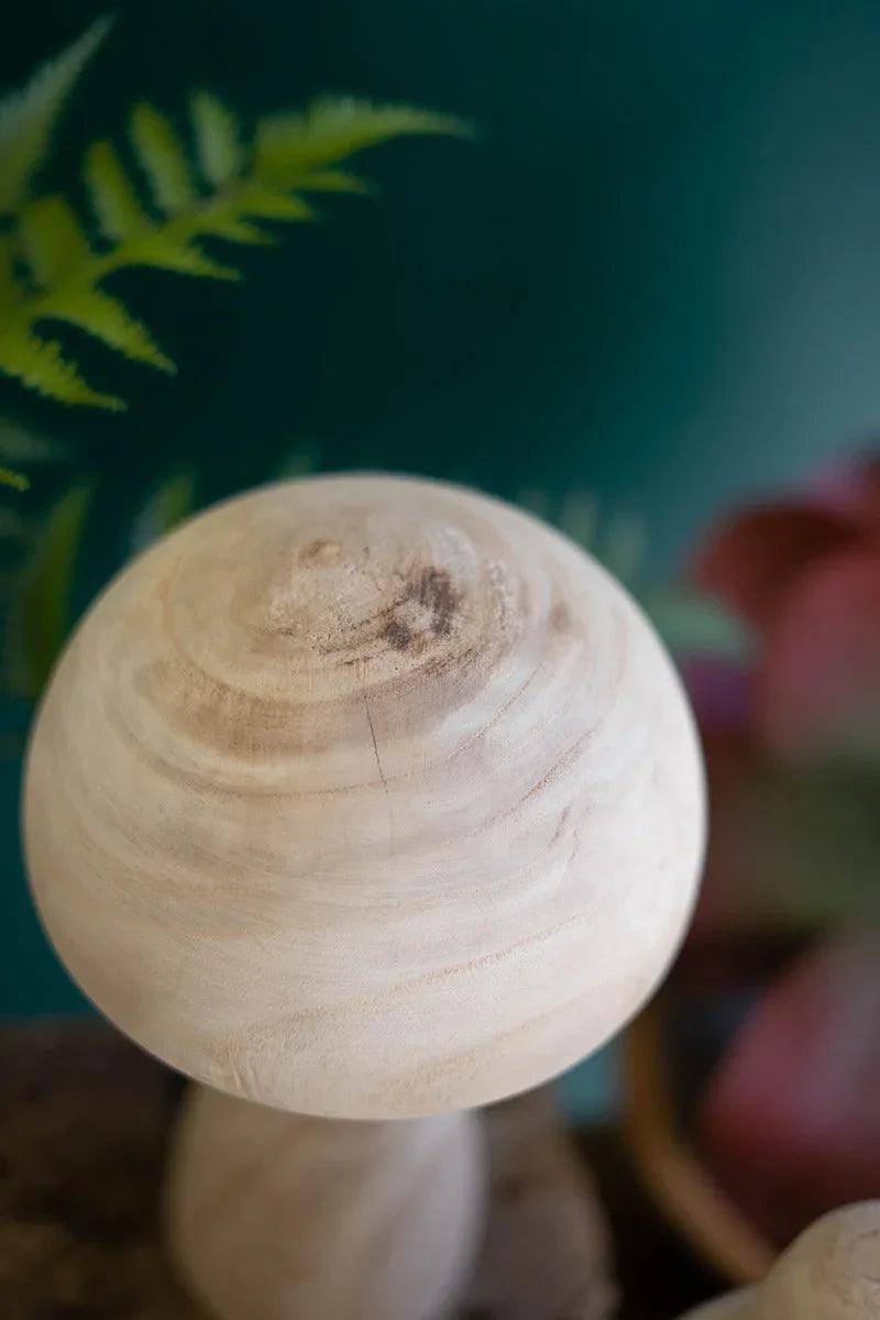Set of 3 Natural Wood Mushrooms - Gifts for You 'n Me