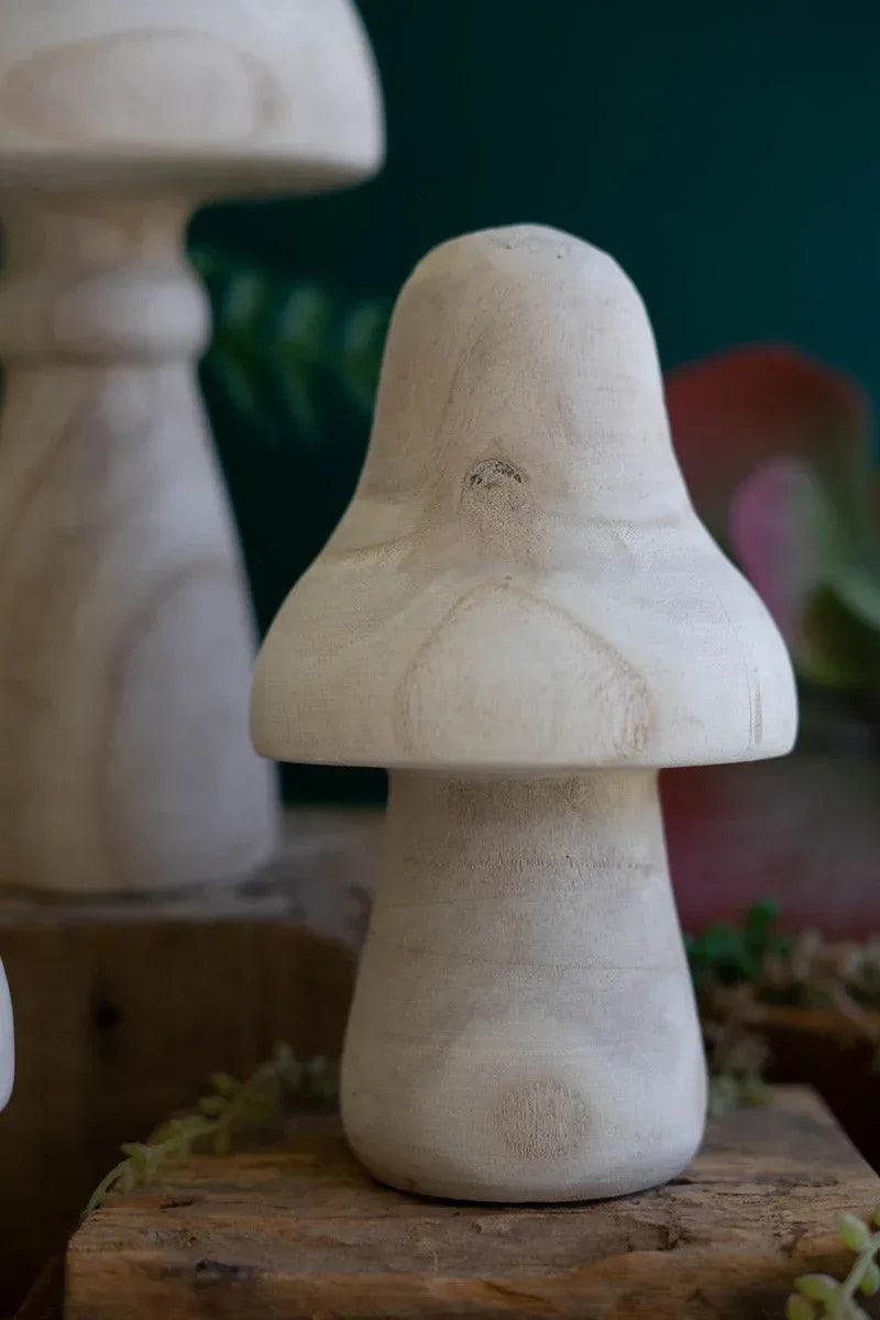 Set of 3 Natural Wood Mushrooms - Gifts for You 'n Me
