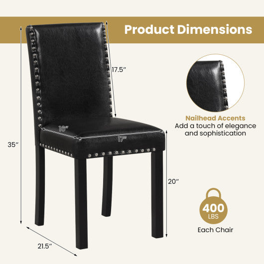 Set of 4 Dining Chairs with Solid Rubber and Wood Legs