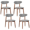 Set of 4 Fabric Upholstered Dining Chairs with Curved Backs-Gray