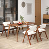 Set of 4 Folding Kitchen Dining Chairs with Rubber Wood Legs-Walnut